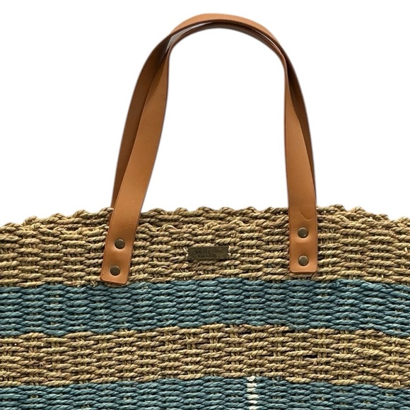 Hearth & Hand Striped Woven Tote in Blue and Natural - Picture 5 of 7